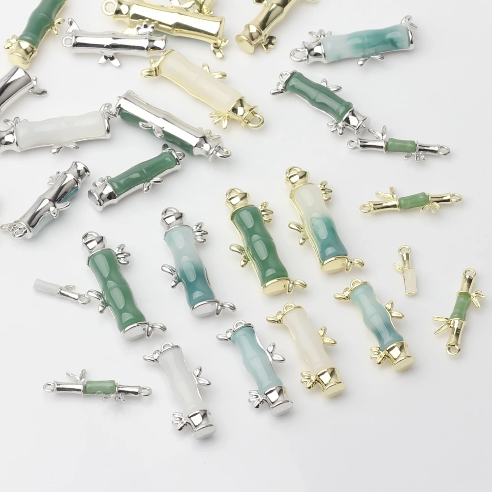 Zinc Alloy Inlaid Imitation Jade Bamboo Shape Charms 6pcs/lot For DIY Earrings Jewelry Making Finding Accessories
Zinc Alloy Inlaid Imitation Jade Bamboo Shape Charms 6pcs/lot For DIY Earrings Jewelry Making Finding Accessories