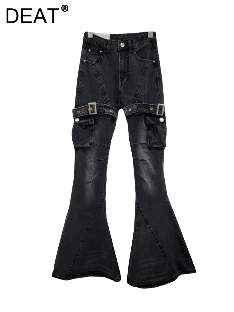 DEAT Women's Denim Trousers High Waist Double Belts 3d Pockets Washed Retro Micro Flare Pants 2024 Spring New Fashion 29L6739
DEAT Women's Denim Trousers High Waist Double Belts 3d Pockets Washed Retro Micro Flare Pants 2024 Spring New Fashion 29L6739