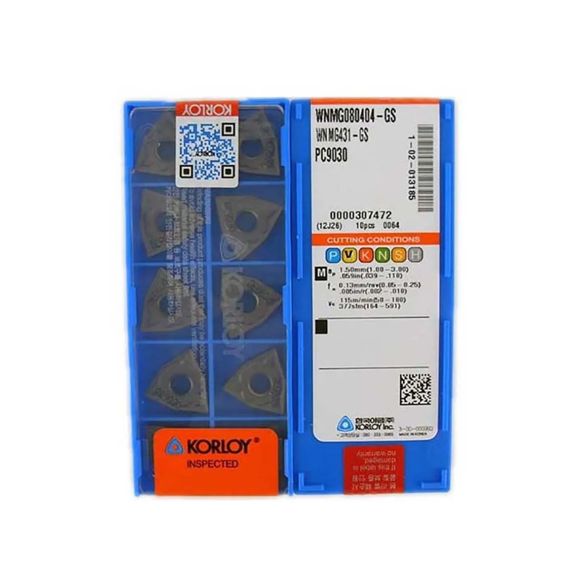 

KORLOY 100% Original WNMG060404 WNMG060408 WNMG080404 WNMG080408 WNMG080412 GS HS GR VP2 Medium-Roughing Carbide Turning Inserts