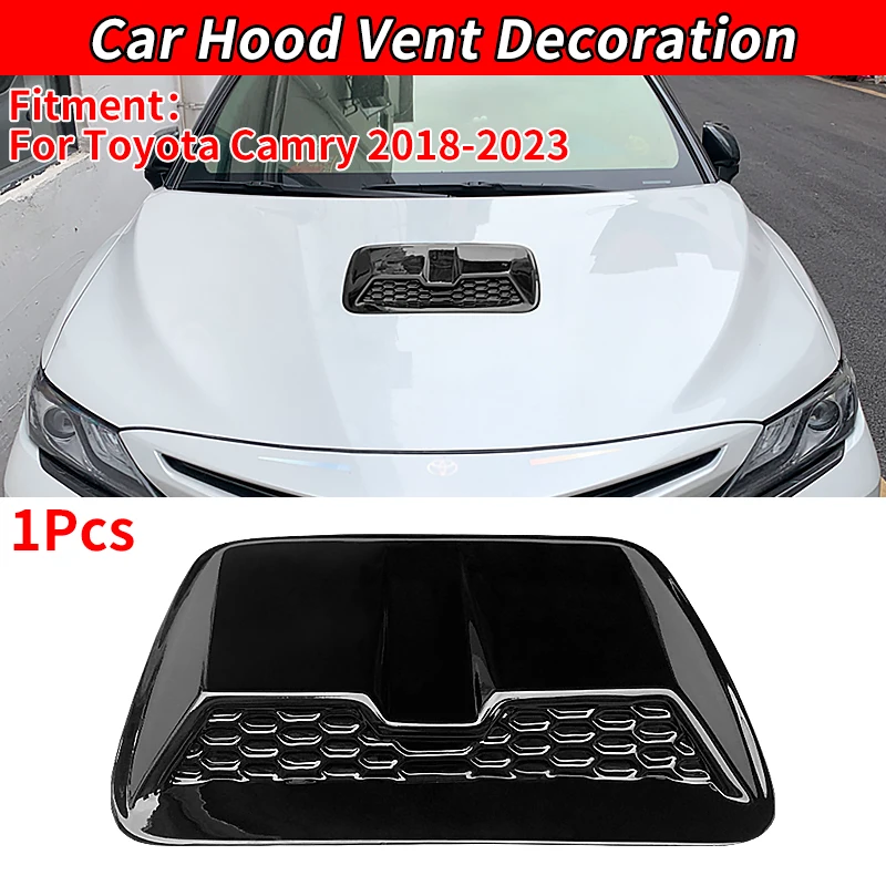 

For Camry 2018-2023 Car Engine Hood Scoop Cover Car Vents Decorative Air Flow Intake Hood Scoops Ventilation Black Cover