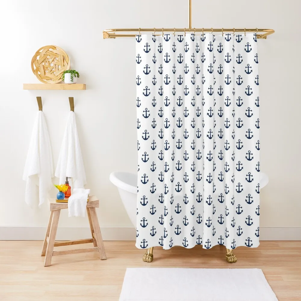 Nautical navy blue anchor on a white background Shower Curtain Waterproof Bathroom Shower Waterproof Fabric Shower Curtain
Nautical navy blue anchor on a white background Shower Curtain Waterproof Bathroom Shower Waterproof Fabric Shower Curtain