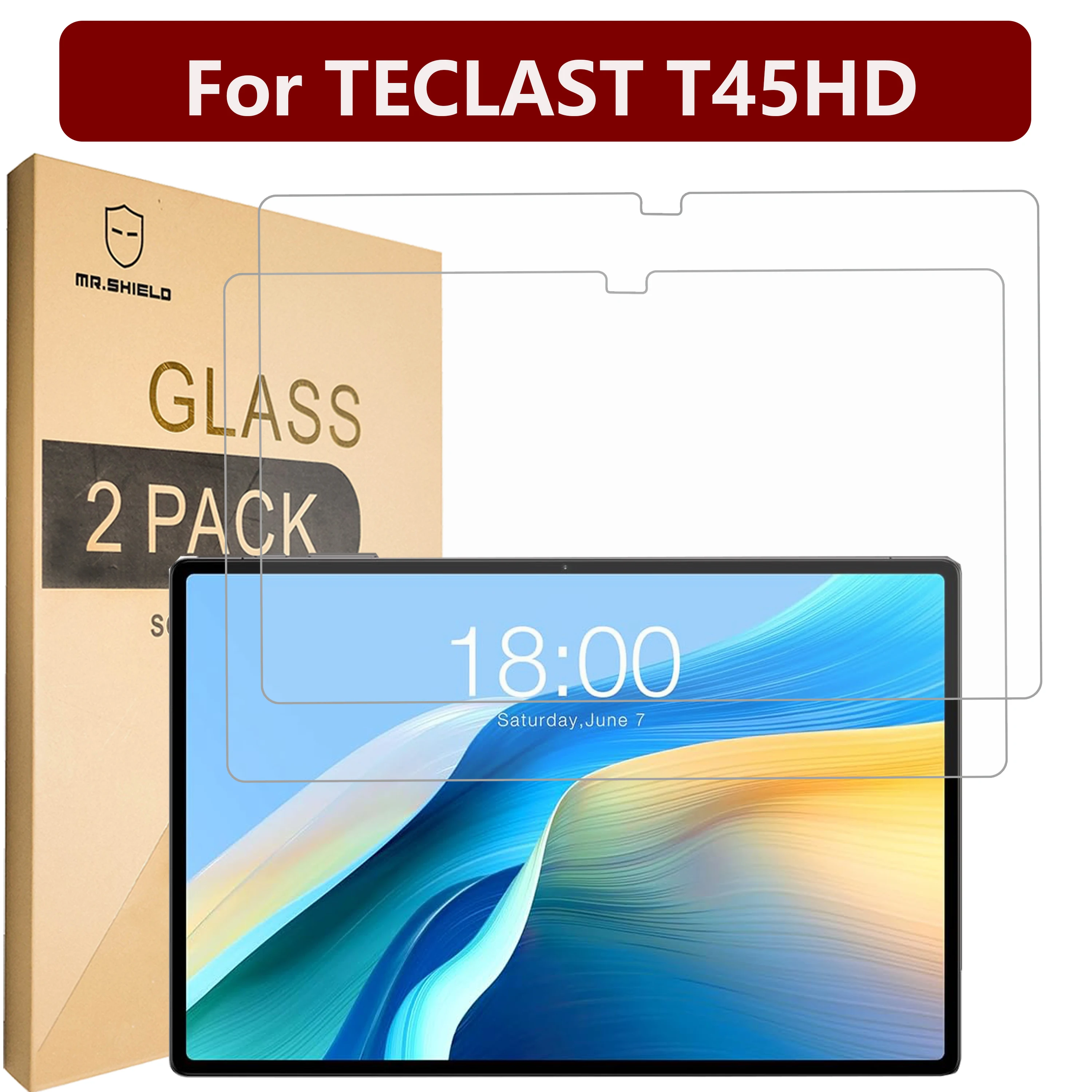

Mr. Защитный экран совместим с TECLAST T45HD [закаленное стекло] [2 шт. в упаковке] [Японское стекло с твердостью 9H]