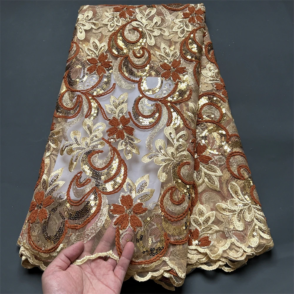 Latest 2023High Quality African Nigerian Tulle Lace Fabric With Sequins Embroidery Sewing Guipure Organza Prom Dresses 5Yards
Latest 2023High Quality African Nigerian Tulle Lace Fabric With Sequins Embroidery Sewing Guipure Organza Prom Dresses 5Yards