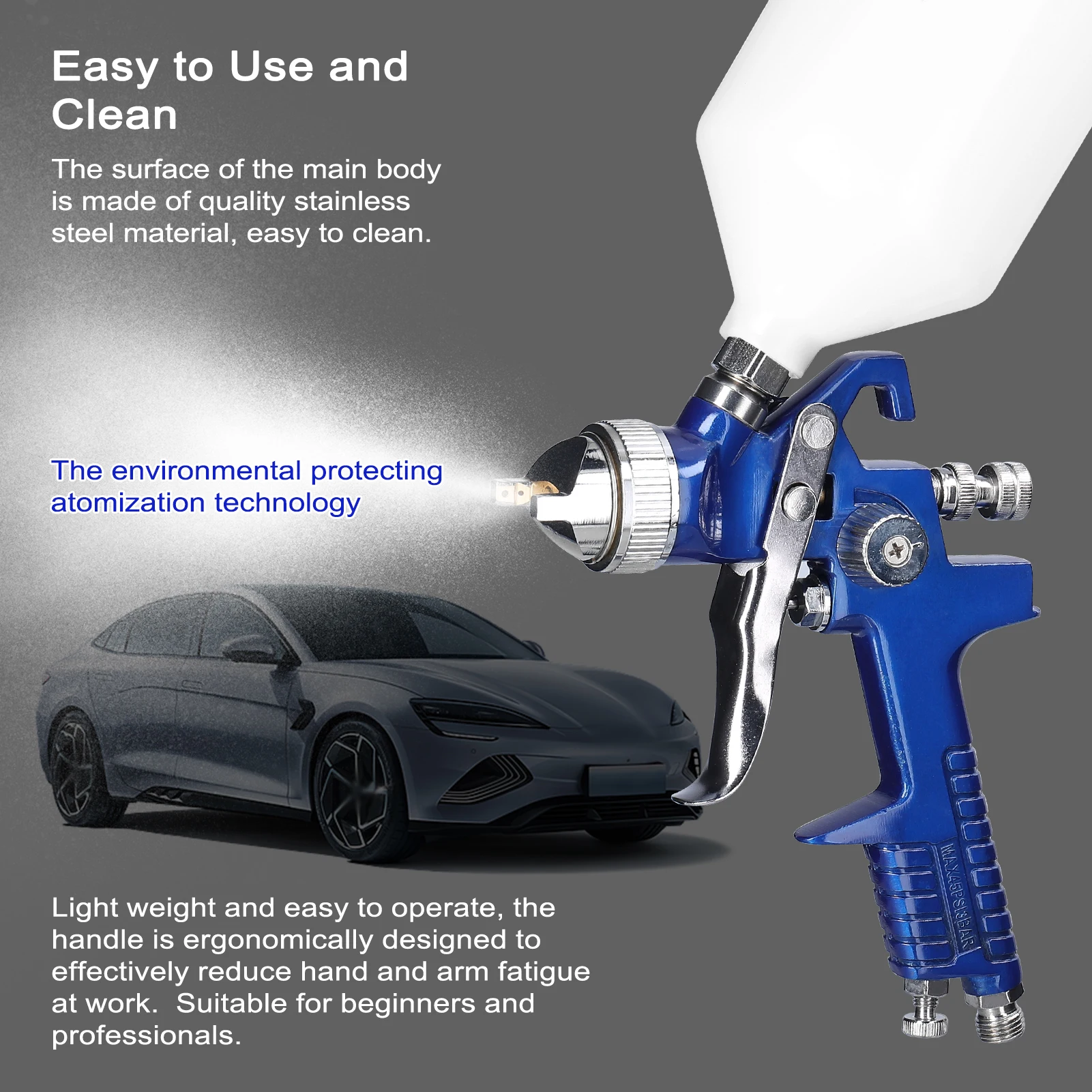 HVLP Car Paint Spraying Tool Set 600CC Large Capacity Air Sprayer Stainless Steel Airbrush Kit Auto Paint Repairing Device
HVLP Car Paint Spraying Tool Set 600CC Large Capacity Air Sprayer Stainless Steel Airbrush Kit Auto Paint Repairing Device