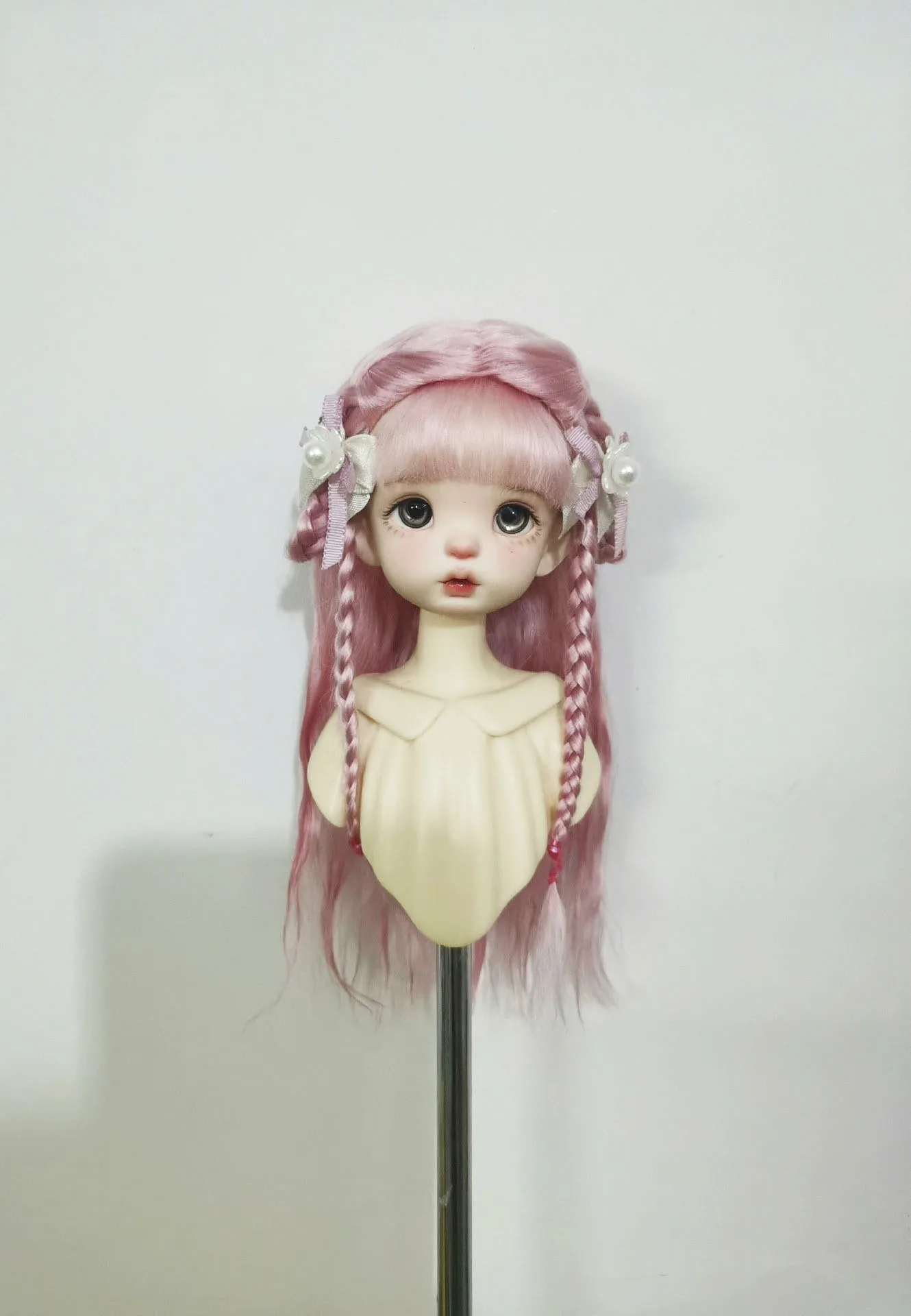 

Deep Pink Doll Styling Hair, 1/6 BJD Hard Shell Bang Wig Free Shipping