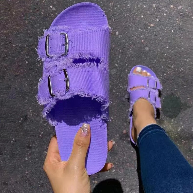 Oraqwlj 2023 Summer Casual Sandals New Solid Color Canvas Buckle Belt Denim Flat Products European and American Women Slippers
Oraqwlj 2023 Summer Casual Sandals New Solid Color Canvas Buckle Belt Denim Flat Products European and American Women Slippers