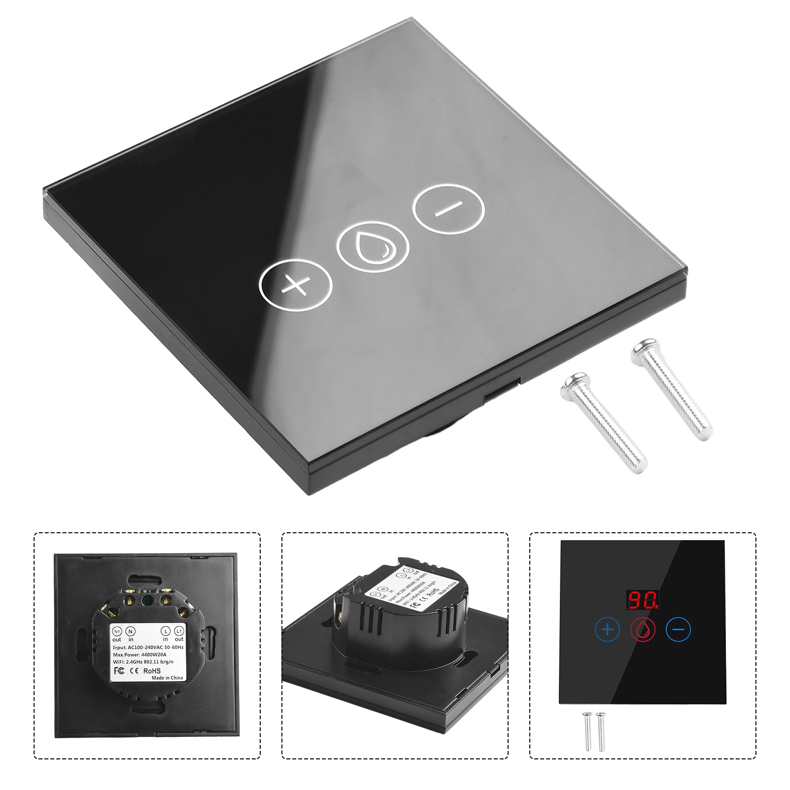 Smart WIFI Touch Timer Switch, Control Gas Boiler/Water Heater Remotely, Voice Control, APP Control, Power Monitor
Smart WIFI Touch Timer Switch, Control Gas Boiler/Water Heater Remotely, Voice Control, APP Control, Power Monitor