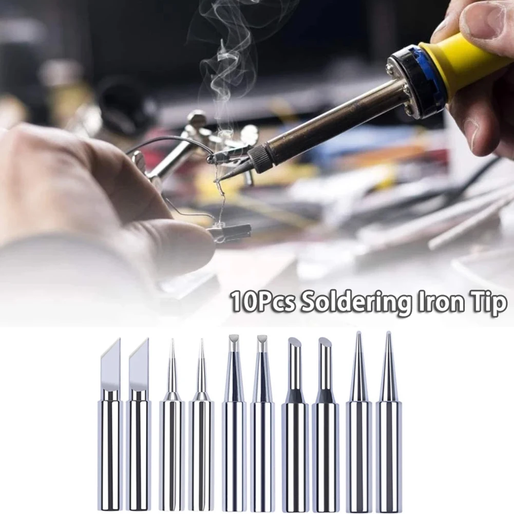 10Pcs Soldering Iron Tips Kit I+B+K+2.4D+3C Copper Soldering Tip 43mm Soldering Iron Pure Copper Welding Tool Parts
10Pcs Soldering Iron Tips Kit I+B+K+2.4D+3C Copper Soldering Tip 43mm Soldering Iron Pure Copper Welding Tool Parts