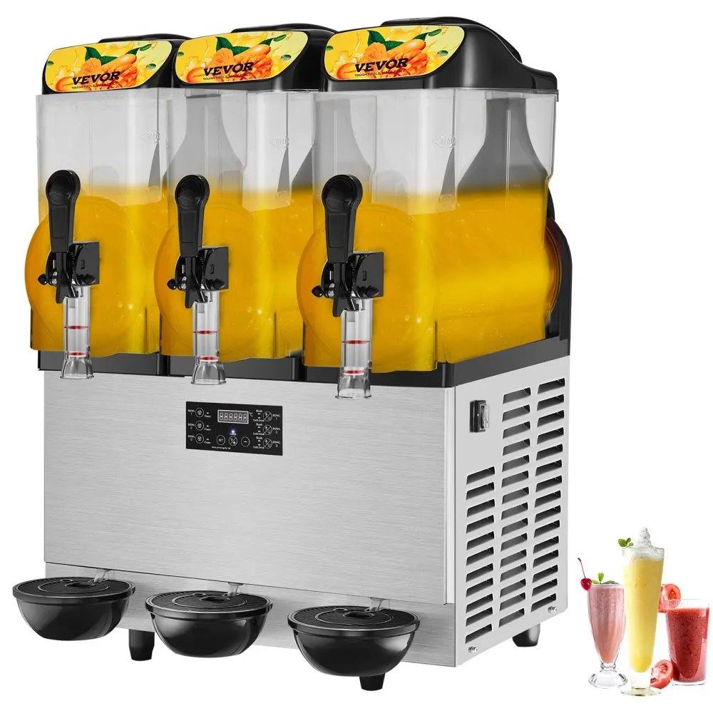 

VEVOR 1/2/3 Tanks Commercial Ice-Cool Juice Smoothie Slush Maker Frozen Beverage Cold Drink Dispenser Vending Machine for Home