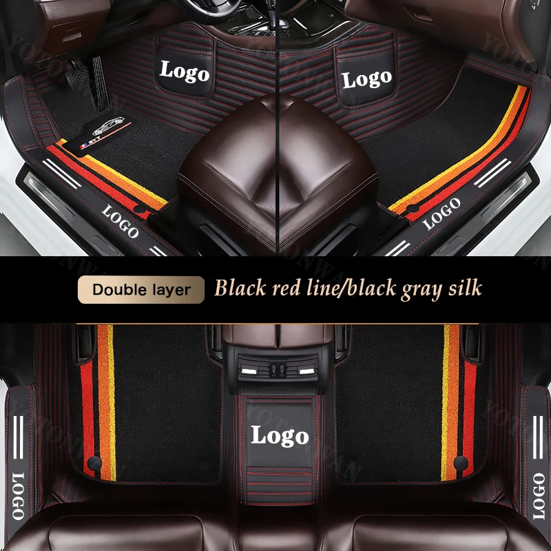 

100％ Custom Leather Salon Logo 7D Car Floor Mats For Lifan All Models 320 X50 720 620 520 X60 820 X80 Auto Accessories CarCarpet