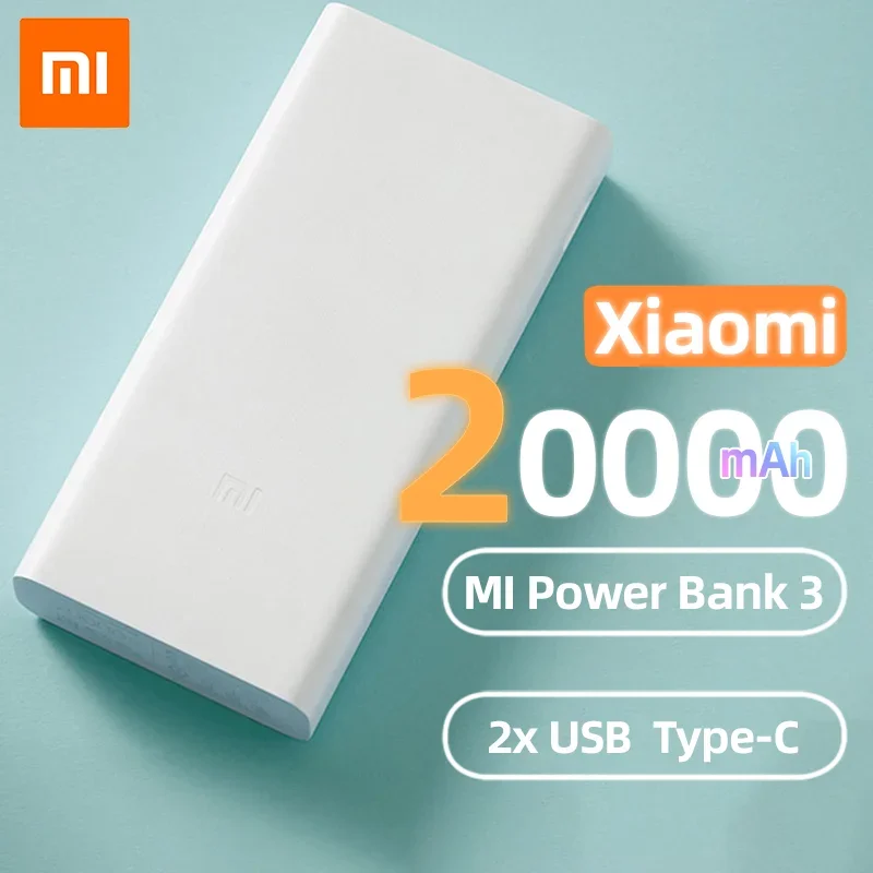 Xiaomi Power Bank 3 20000mAh 18W Type-C Two USB Fast Charging Portable External battery Mi iphone 15 Pro Max
Xiaomi Power Bank 3 20000mAh 18W Type-C Two USB Fast Charging Portable External battery Mi iphone 15 Pro Max