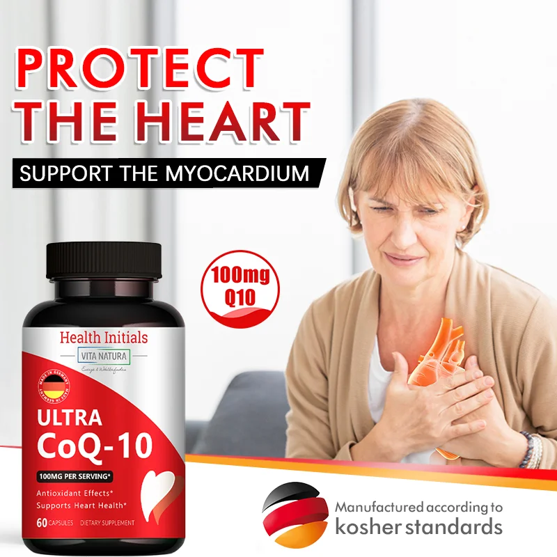 

Organic Ultra High Absorption COQ10 Coenzyme Q10 Blood Vessels&Heart Health Blood Pressure Balance for Old People