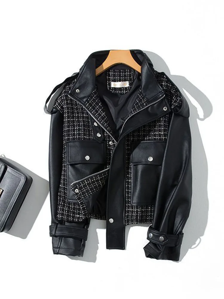 Spring Autumn PU Faux Leather Jacket Moto Biker Coat Winter Fur Leather Jacket Women's Leather Jackets
Spring Autumn PU Faux Leather Jacket Moto Biker Coat Winter Fur Leather Jacket Women's Leather Jackets