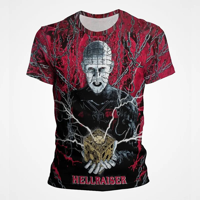 Horror Movie Hellraiser T Shirt 3D Graphic Print Men's T Shirts Summer New Casual Oversized Short-Sleeved Tops Streetwear
Horror Movie Hellraiser T Shirt 3D Graphic Print Men's T Shirts Summer New Casual Oversized Short-Sleeved Tops Streetwear