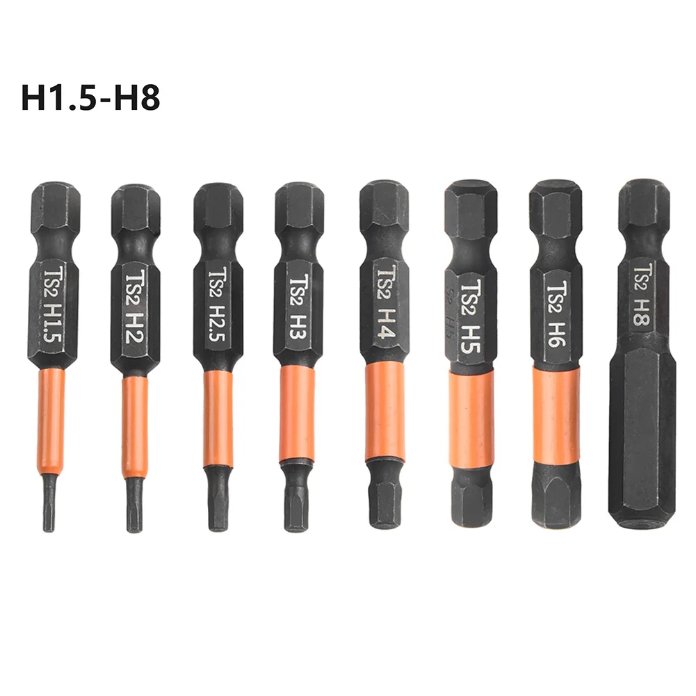 8pcs 50mm Hex Head Screwdriver Bit Quick Change Impact Driver Magnetic Screwdriver Drill Bits H1.5 H2.0 H2.5 H3 H4 H5 H6 H8
8pcs 50mm Hex Head Screwdriver Bit Quick Change Impact Driver Magnetic Screwdriver Drill Bits H1.5 H2.0 H2.5 H3 H4 H5 H6 H8