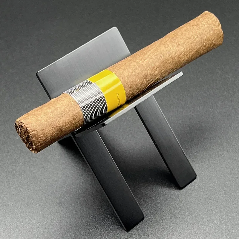 

Black Cigar Folding Cigarette Holder Stainless Steel Cigar Metal Cigar Accessories Smoking Accessories Travel Accessories