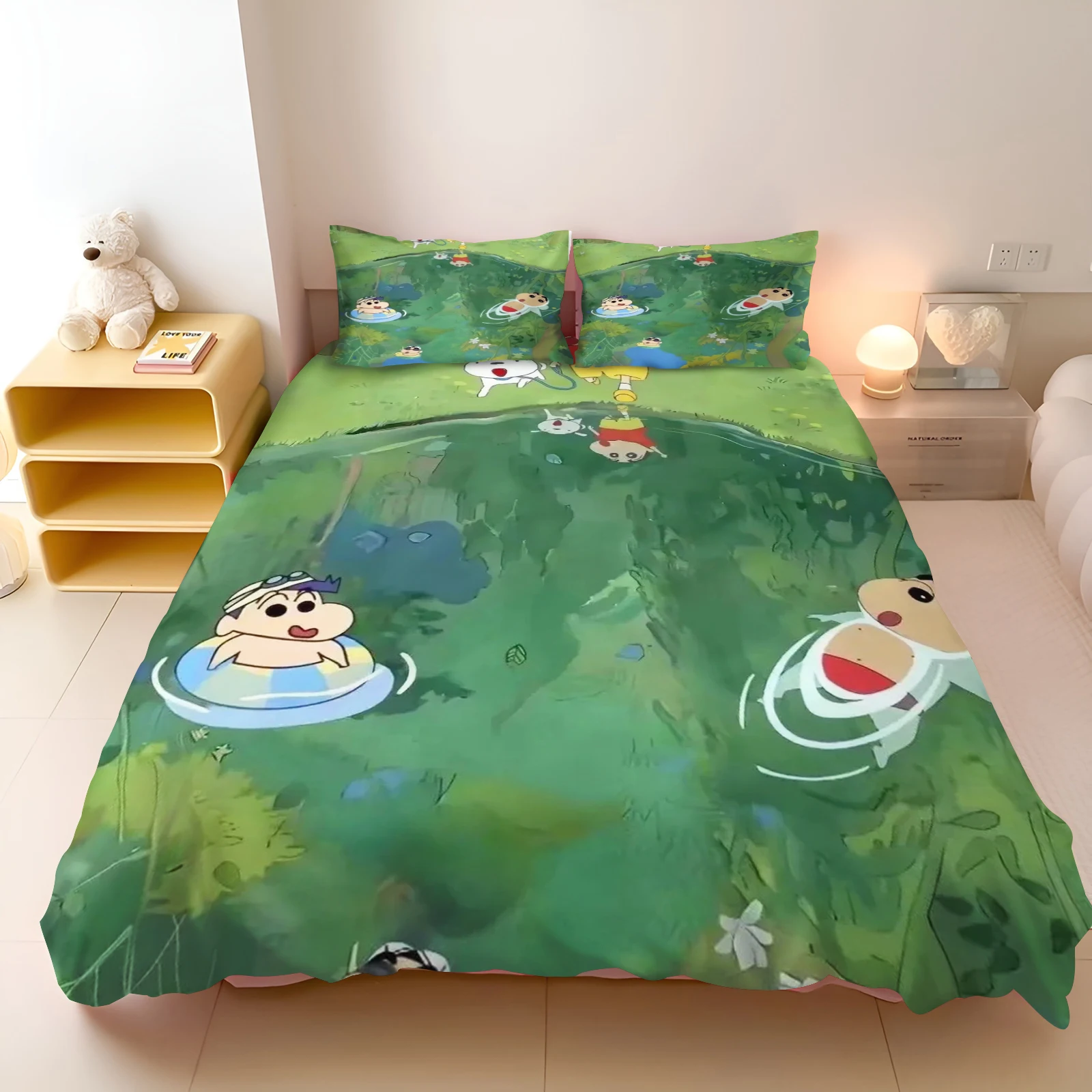 MINISO-Anime Japan Crayon Shin-chan Co-branded Fresh Modern Duvet Cover, 2 Pieces Pillowcase Quilt Cover Bedding
MINISO-Anime Japan Crayon Shin-chan Co-branded Fresh Modern Duvet Cover, 2 Pieces Pillowcase Quilt Cover Bedding