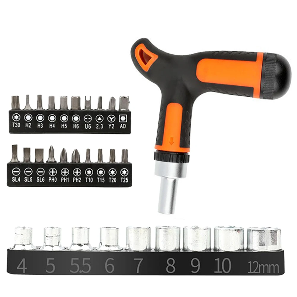 Ratchet Screwdriver Socket Wrench Torx Cross Driver Bits T-Handle 4-12mm Socket For Repairing Electrician Special Hand Tools
Ratchet Screwdriver Socket Wrench Torx Cross Driver Bits T-Handle 4-12mm Socket For Repairing Electrician Special Hand Tools