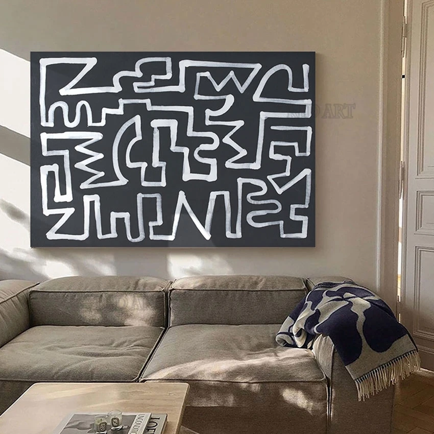 Black And White Lines Abstract Cartoon Oil Painting Simple Design Wall Picture Art On Canvas Hot Sell Murals Canvas Crafts
Black And White Lines Abstract Cartoon Oil Painting Simple Design Wall Picture Art On Canvas Hot Sell Murals Canvas Crafts