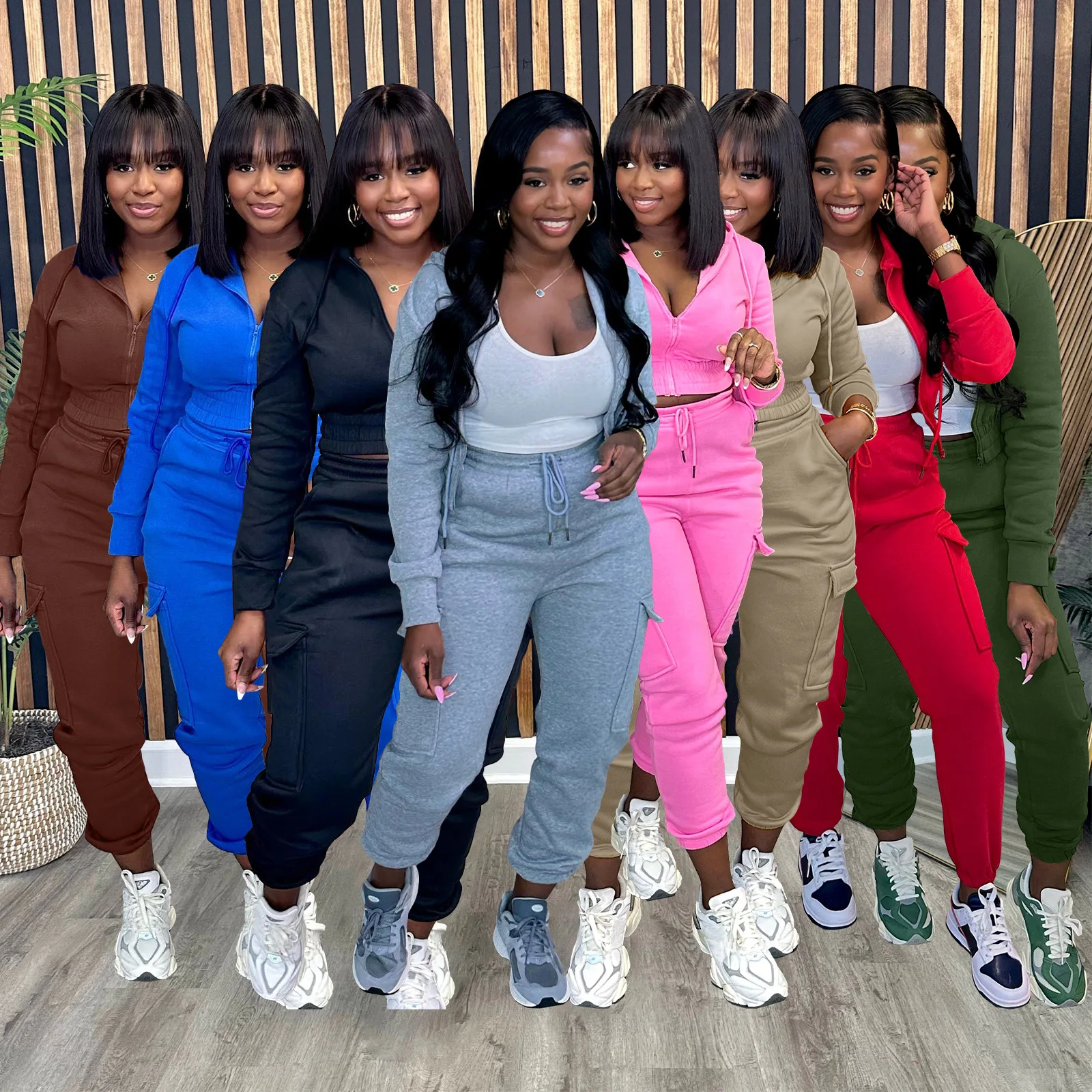 Solid Sporty Two Piece Set Women Autumn Winter Casual Zipper Hoodie Crop Top + Sweatpants Slim Streetwear Matching Sets Outfits
Solid Sporty Two Piece Set Women Autumn Winter Casual Zipper Hoodie Crop Top + Sweatpants Slim Streetwear Matching Sets Outfits