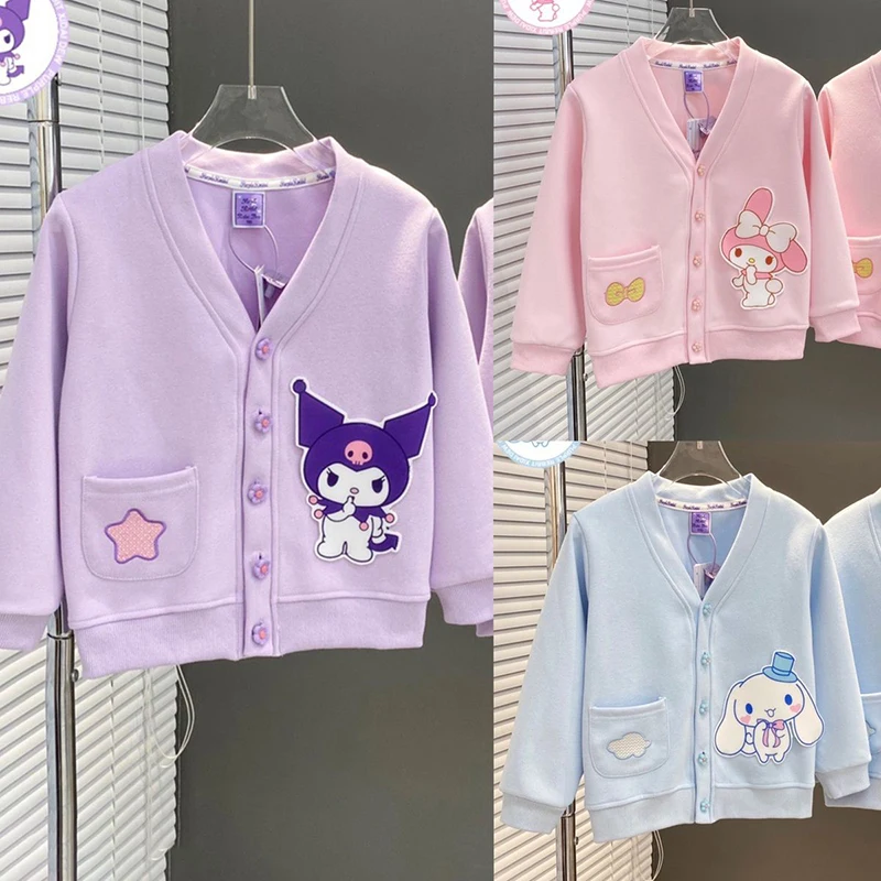 Sanrio Kawaii Anime My Melody Spring Autumn Children Coat Cute Cinnamoroll Kuromi Cartoon Long-Sleeved Cardigan Gifts for Girls
Sanrio Kawaii Anime My Melody Spring Autumn Children Coat Cute Cinnamoroll Kuromi Cartoon Long-Sleeved Cardigan Gifts for Girls