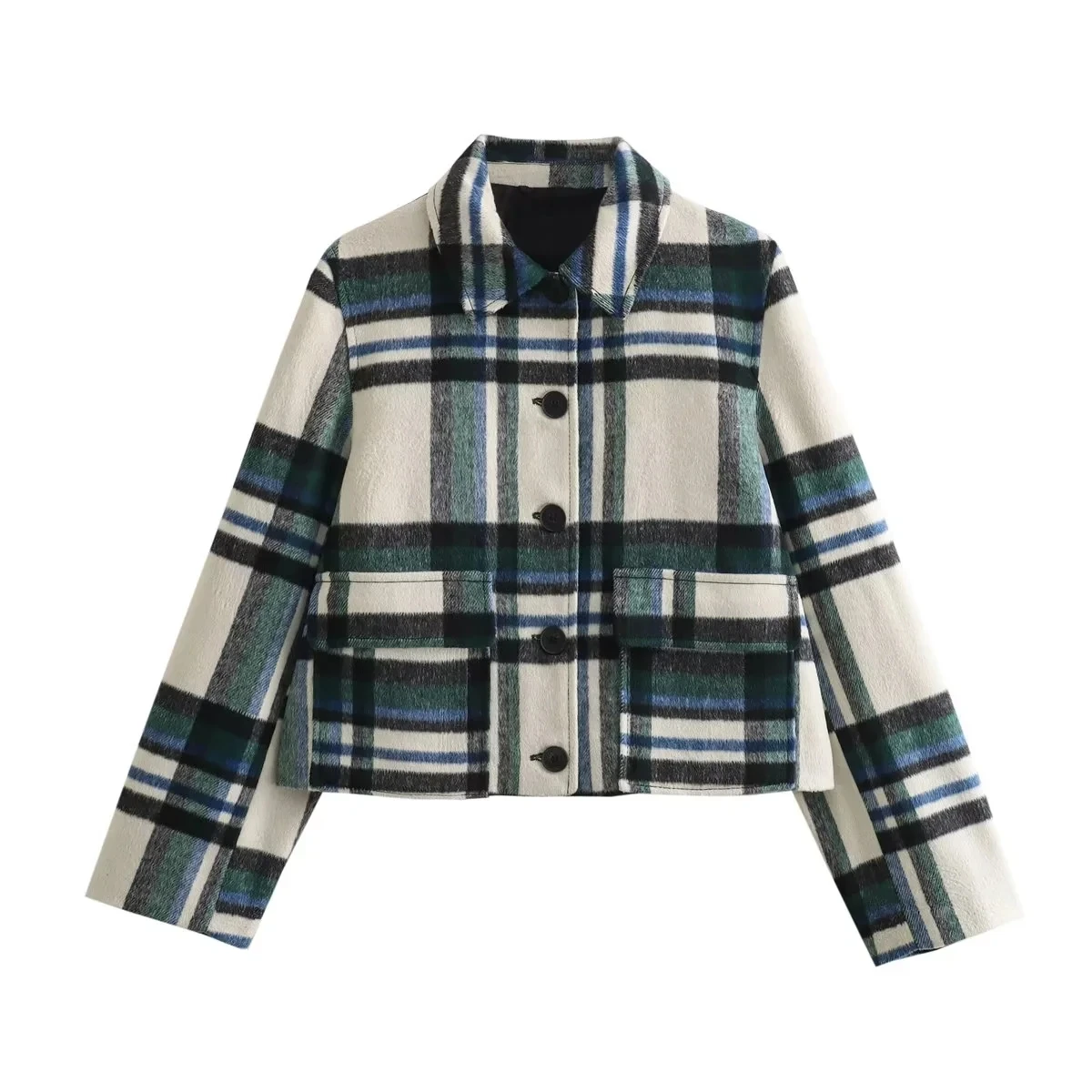 TRAF Chic Contrast Plaid Short Jackets Coats New Women Lapel Long Sleeves Coat Top Casual Single-Breasted Jacket For Woman
TRAF Chic Contrast Plaid Short Jackets Coats New Women Lapel Long Sleeves Coat Top Casual Single-Breasted Jacket For Woman