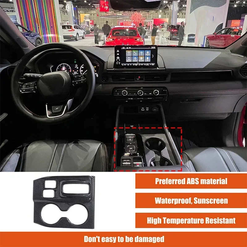 

For Honda Pilot 2023-2024 ABS Carbon Fiber Car Center Control Shift Panel Frame Cover Trim Sticker Car Accessories