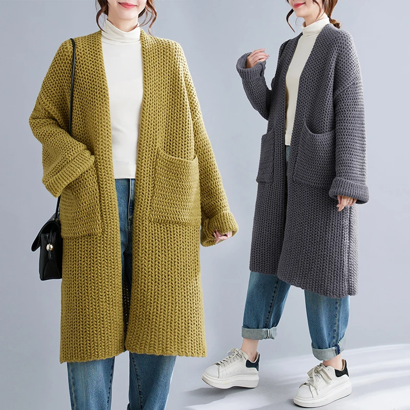 Helolis Cardigan Knit Sweater Women 2023 Autumn Winter New Solid Color V Neck With Pocket Oversized Long Coat Casual Cardigans
Helolis Cardigan Knit Sweater Women 2023 Autumn Winter New Solid Color V Neck With Pocket Oversized Long Coat Casual Cardigans