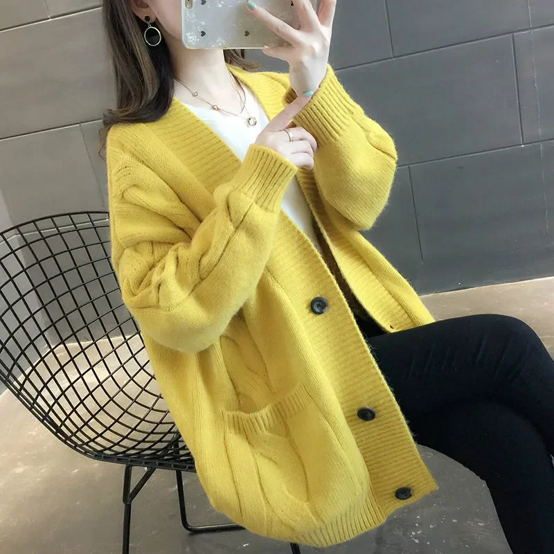 Woman Vintage Cardigan Sweaters 2024 Women Elegant V Neck Knitted Tops Long Sleeve Casual Loose Cardigans Autumn Winter Pull
Woman Vintage Cardigan Sweaters 2024 Women Elegant V Neck Knitted Tops Long Sleeve Casual Loose Cardigans Autumn Winter Pull