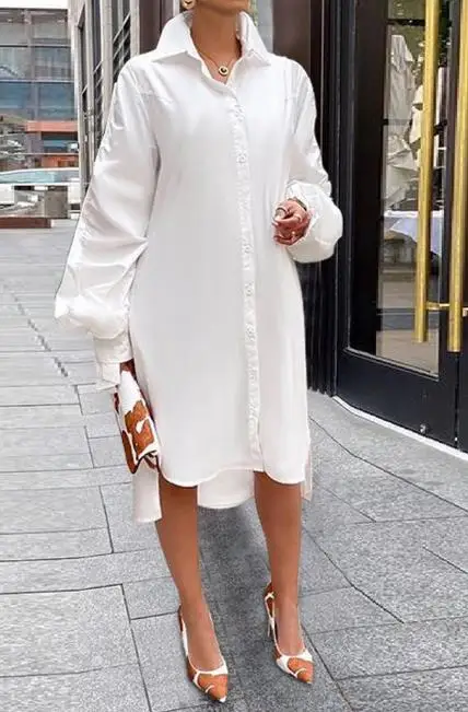 Elegant Dresses for Women 2023 Summer New Fashion Ruched Lantern Sleeve Button Down Shirt Dress Temperament Commuting
Elegant Dresses for Women 2023 Summer New Fashion Ruched Lantern Sleeve Button Down Shirt Dress Temperament Commuting