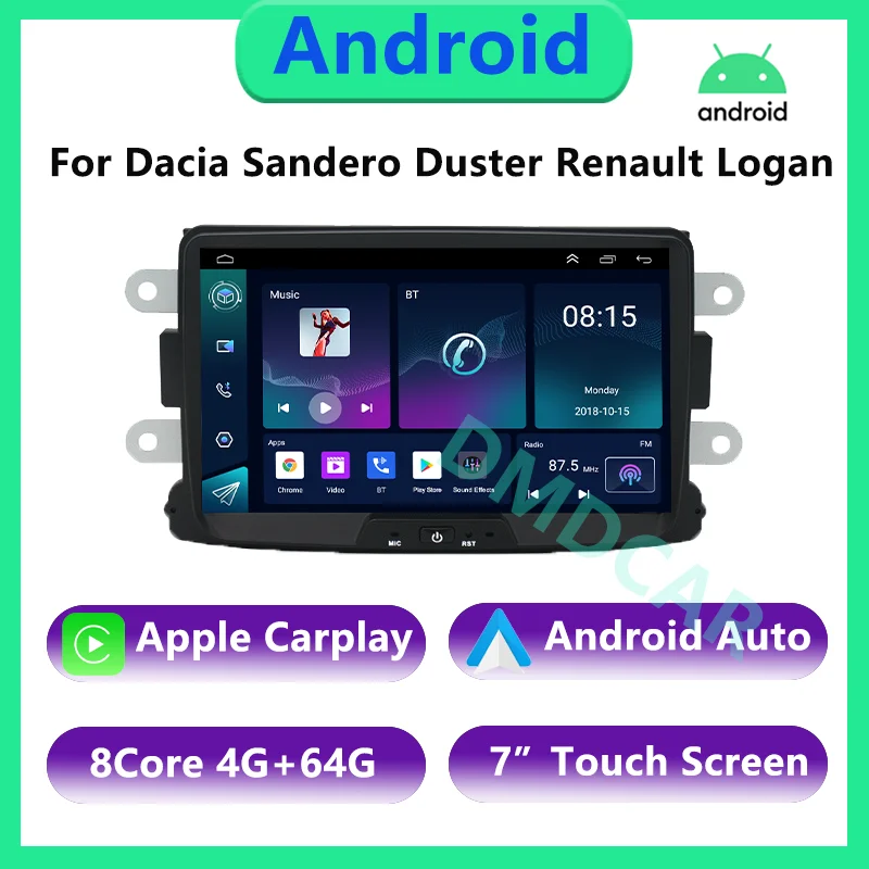 

Автомобильный мультимедийный плеер, автомагнитола 7 дюймов на Android 12, с GPS, для Dacia, Sandero, Duster, Renault Captur, Lada Xray 2, Logan