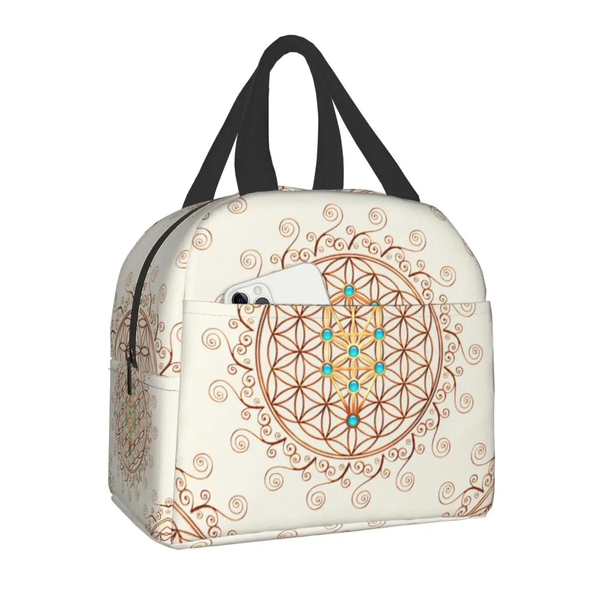 Flower Of Life Insulated Lunch Bag for Women Leakproof Sephiroth Sacred Geometry Mandala Cooler Thermal Lunch Box Office Picnic
Flower Of Life Insulated Lunch Bag for Women Leakproof Sephiroth Sacred Geometry Mandala Cooler Thermal Lunch Box Office Picnic