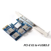 PCIE PCI-E PCI Express Riser Card 1x to 16x 1 to 4 USB 3.0 Slot Multiplier Hub Adapter For Bitcoin Mining Miner BTC Devices 
PCIE PCI-E PCI Express Riser Card 1x to 16x 1 to 4 USB 3.0 Slot Multiplier Hub Adapter For Bitcoin Mining Miner BTC Devices