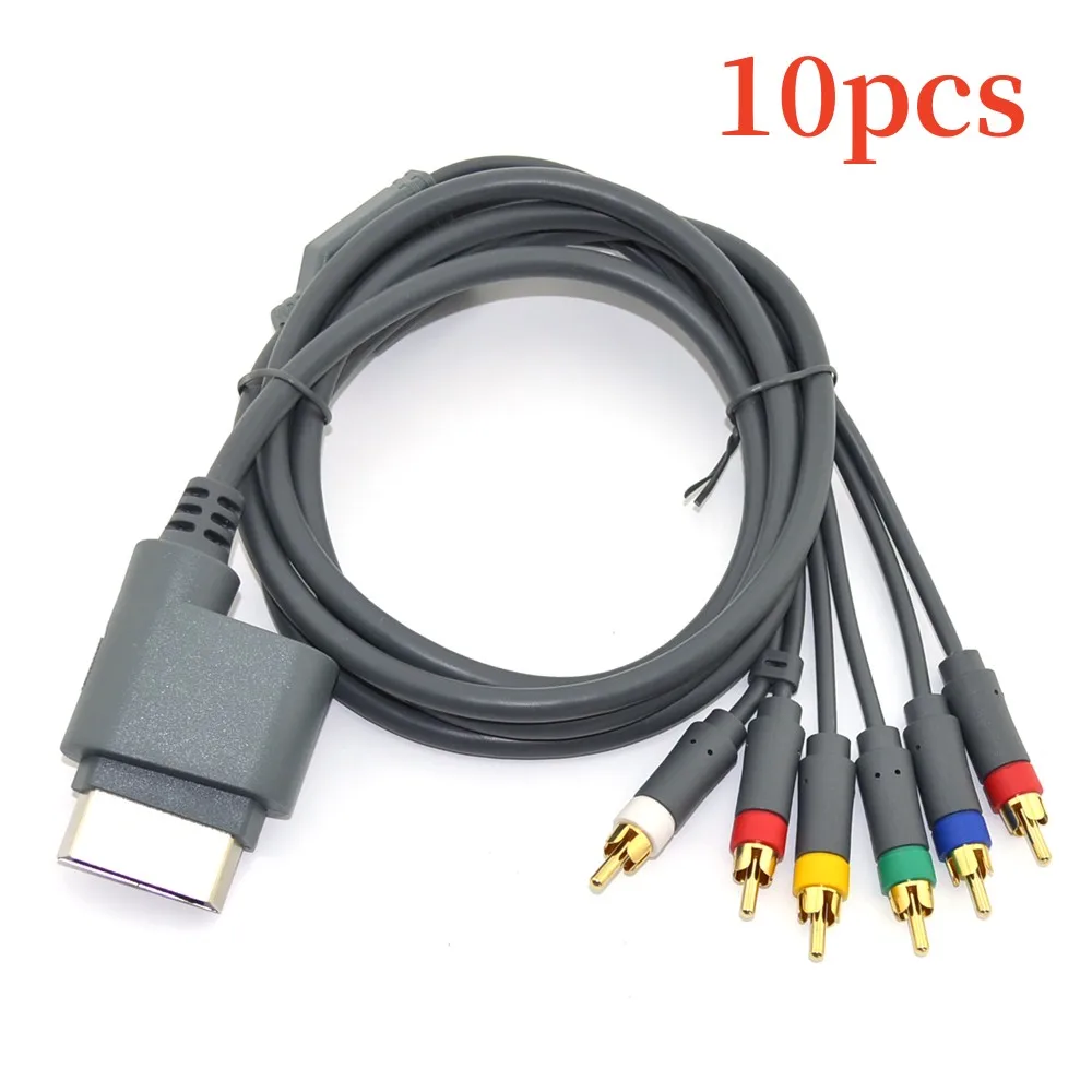 

10pcs 1.8m HDTV Component Composite Cord AV Audio Video Cable for Microsoft Xbox 360 for XBOX360 Console 6RCA