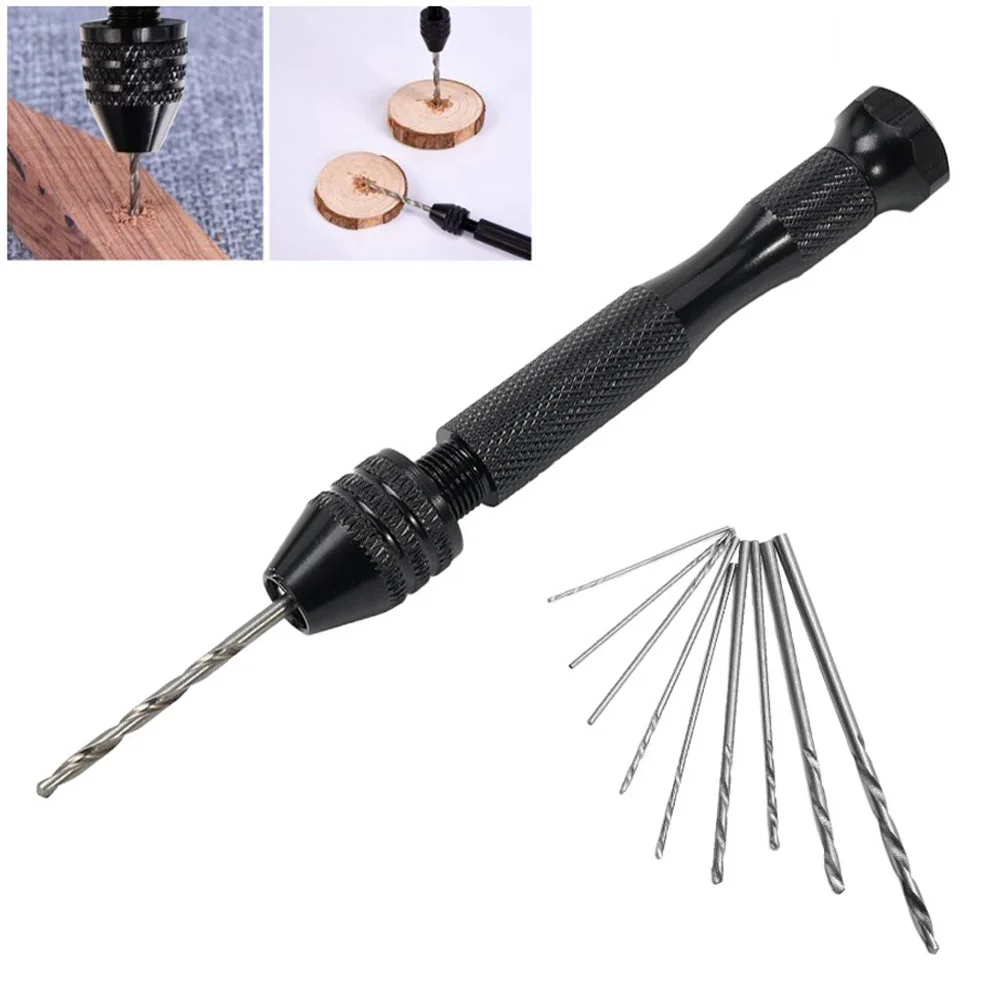 1 Or 11Pcs Set Mini Aluminum Alloy Hand Drill & 0.8-3.0mm Drill Bits Woodworking Drilling Tools For Wood/Plastic/Rubber/Models
1 Or 11Pcs Set Mini Aluminum Alloy Hand Drill & 0.8-3.0mm Drill Bits Woodworking Drilling Tools For Wood/Plastic/Rubber/Models