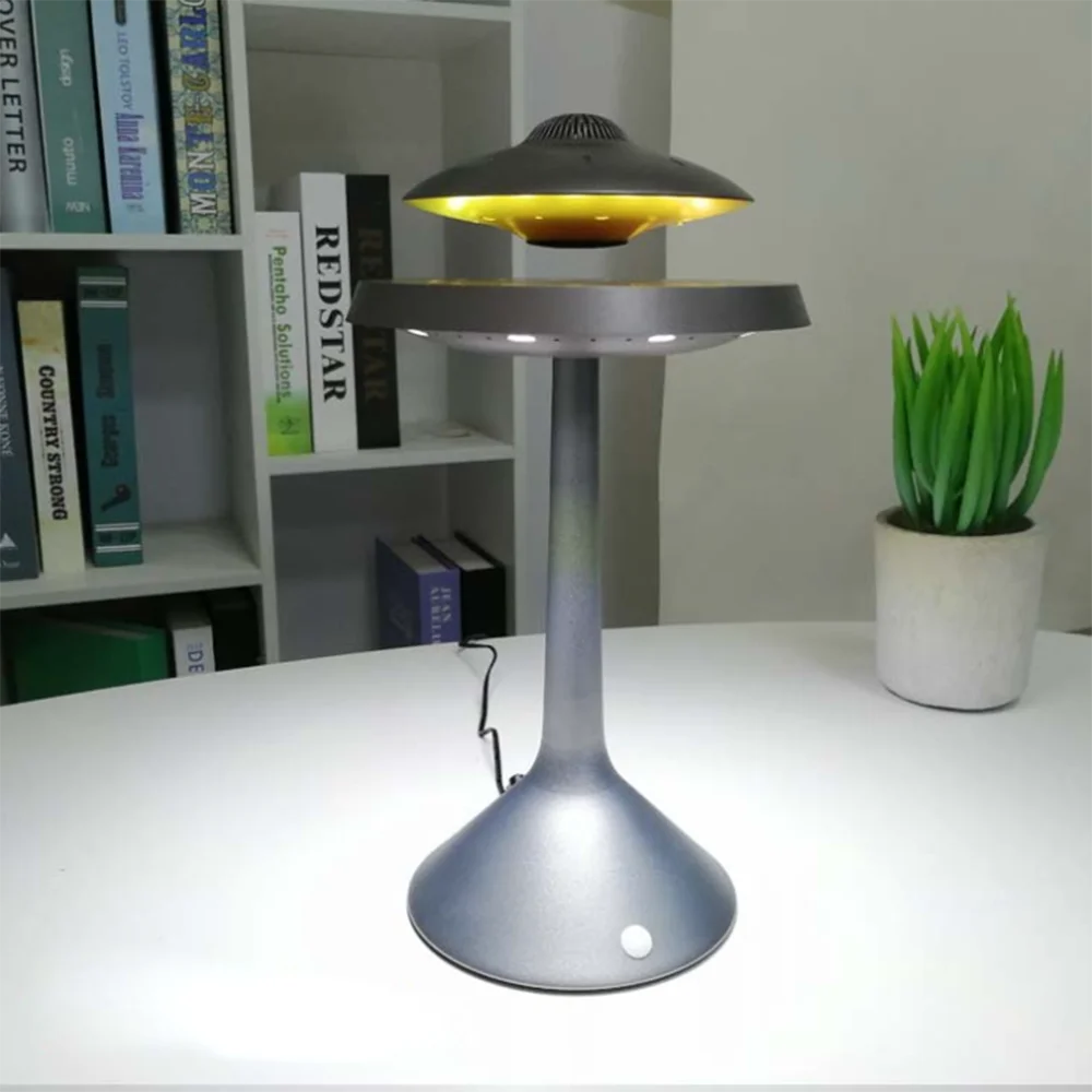 Creative 3D Surround Sound Magnetic Levitation Smart Wireless Charging Bluetooth Speaker LED Desktop UFO Table Lamp
Creative 3D Surround Sound Magnetic Levitation Smart Wireless Charging Bluetooth Speaker LED Desktop UFO Table Lamp