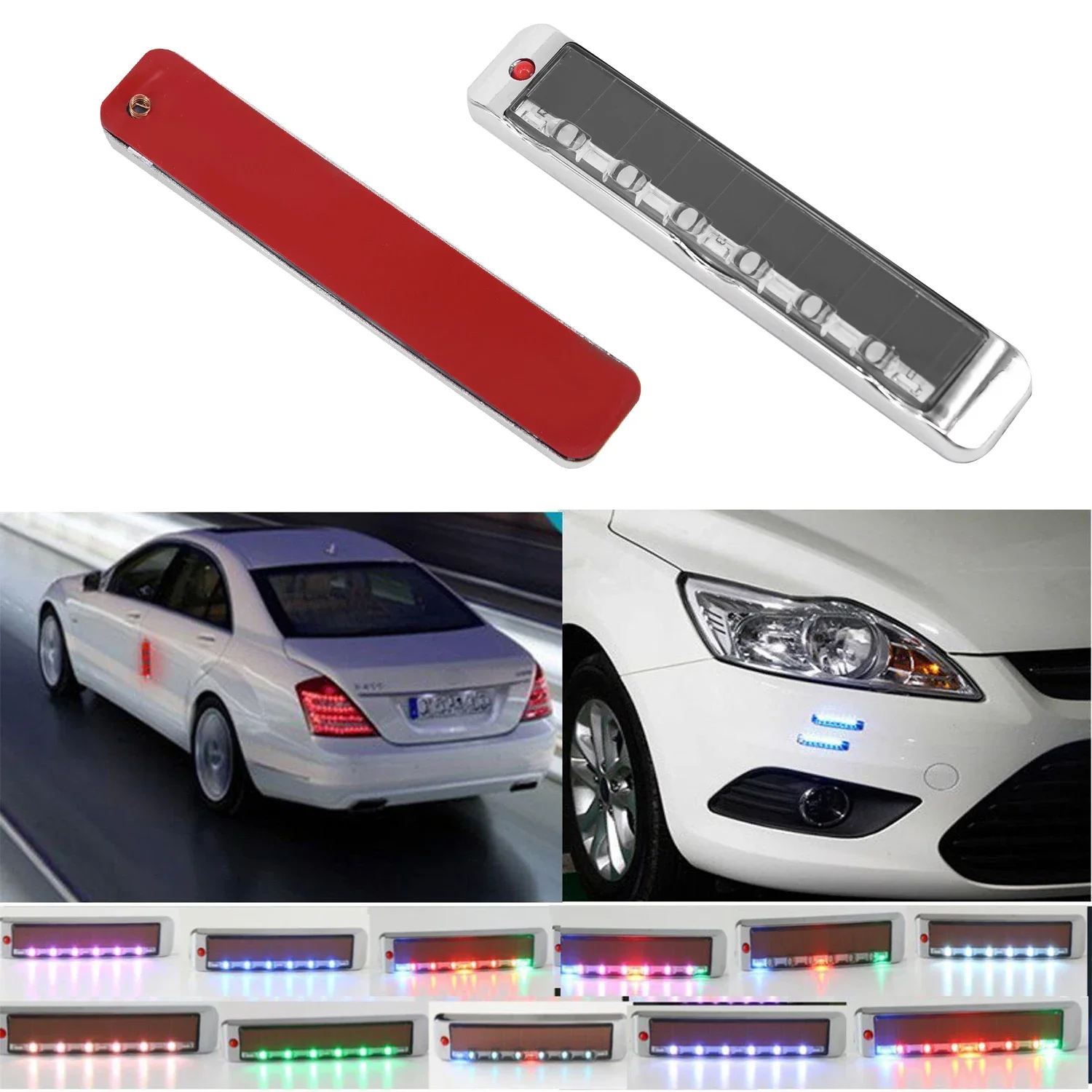7 Colors Car Solar LED Strobe Lights Flash Side Signal Blinker Led Car DRL Daytime Running Lights Signal Lamp
7 Colors Car Solar LED Strobe Lights Flash Side Signal Blinker Led Car DRL Daytime Running Lights Signal Lamp