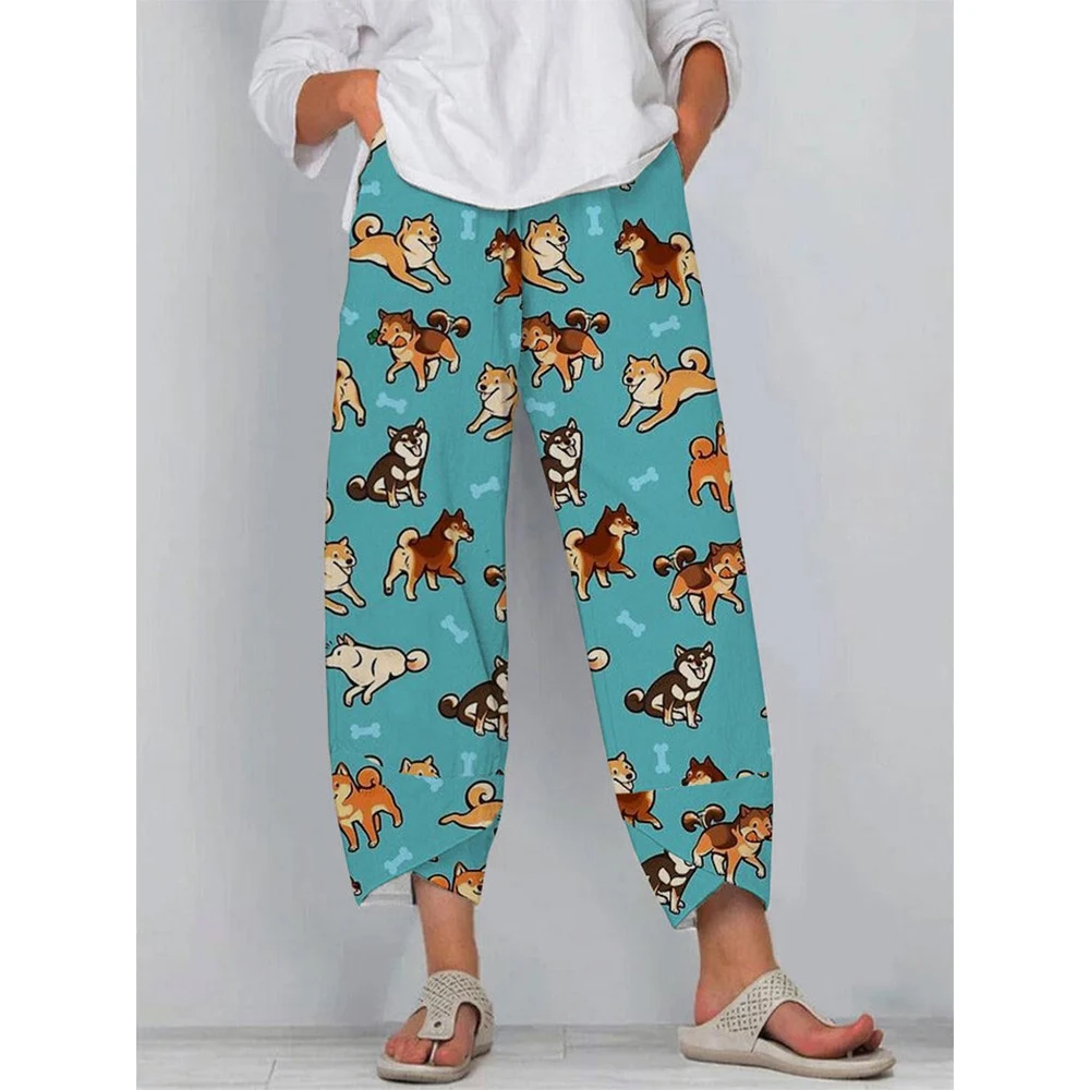 CLOOCL Loose Pants Women All-match Trousers Naughty Puppy Print Ankle-length Elastic Waist Pants with Pockets Female Clothing
CLOOCL Loose Pants Women All-match Trousers Naughty Puppy Print Ankle-length Elastic Waist Pants with Pockets Female Clothing