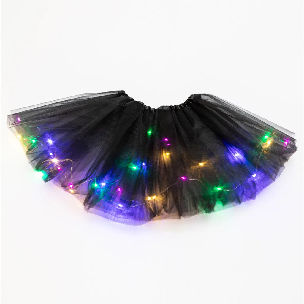 

LED Glowing Light Women Tulle star Skirt Short Tutu Mini Skirt Adult Fancy Ballet Dancewear Party Costume Ball Gown Mini skirt