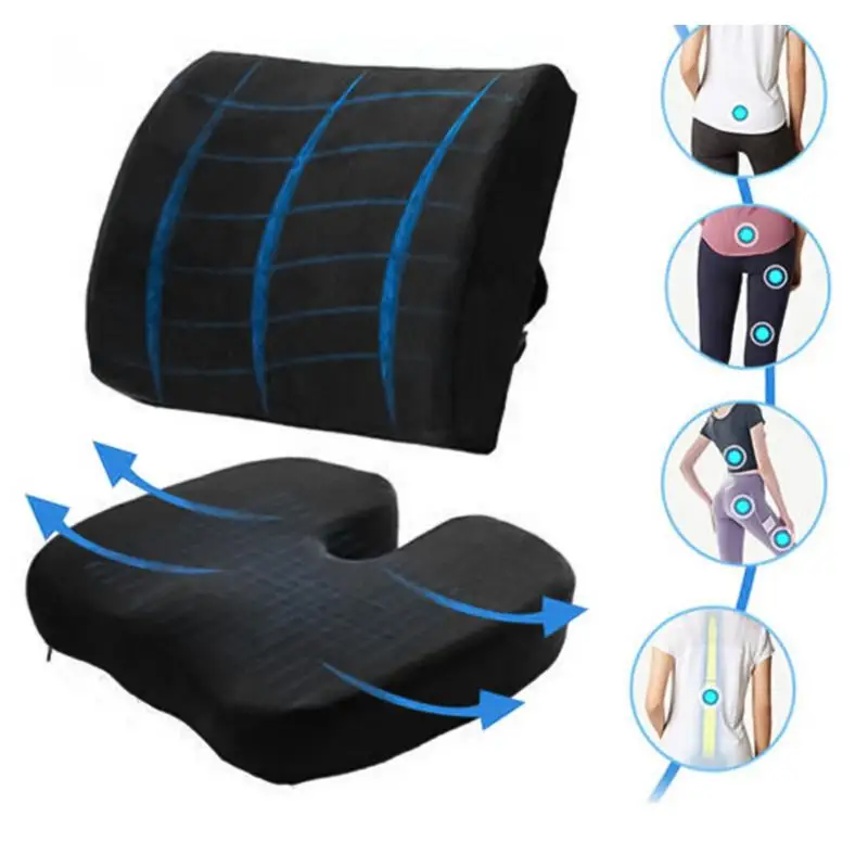 

Lumbar Back Support Cushion Car Seat Chair Lower Back Waist Pillow Memory Foam For Home Sofa Couch Orthopedic Car Seat Hip Pad