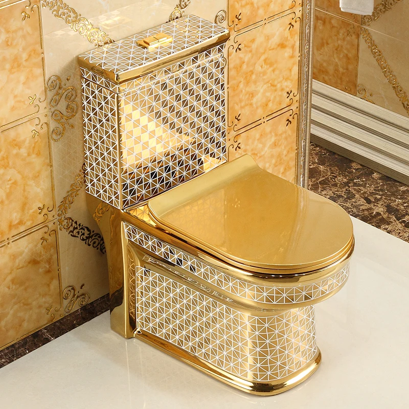 Household Flush Golden Toilet Super Swirling-Style Water-Saving Deodorant Toilet Square Personality Color Ceramics Sanitary Ware
Household Flush Golden Toilet Super Swirling-Style Water-Saving Deodorant Toilet Square Personality Color Ceramics Sanitary Ware