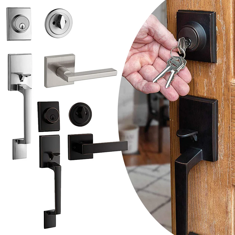 Safe Lock Set Hardware Front Door Handle Matte Black With Door Lever Modern Front Furniture Handle Adjustable Deadbolt
Safe Lock Set Hardware Front Door Handle Matte Black With Door Lever Modern Front Furniture Handle Adjustable Deadbolt
