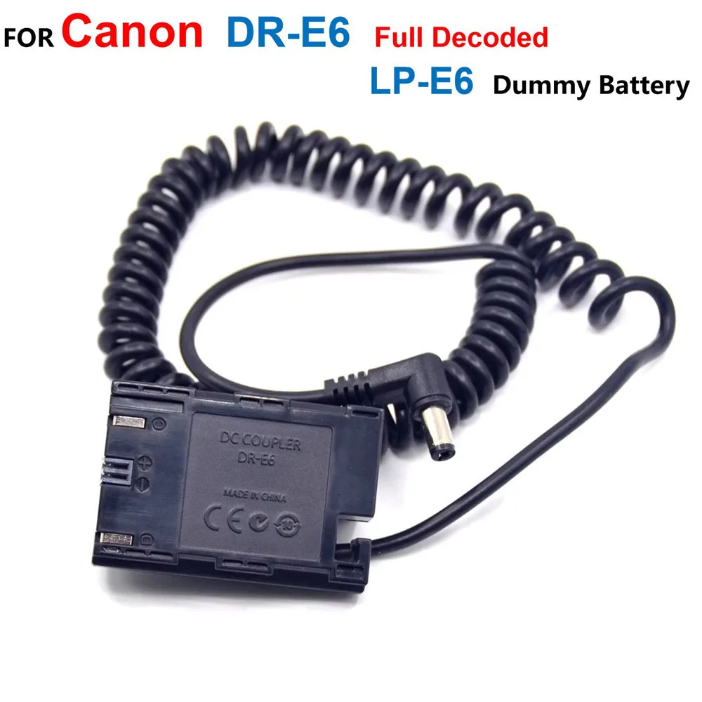 DR-E6 Fake Battery LP-E6 DC Coupler Spring Cable For Canon EOS 70D 80D 90D R5 R6 R5C 60DA 5D3 5D4 5DII III IV 5DS R 5DS 6D 7D
DR-E6 Fake Battery LP-E6 DC Coupler Spring Cable For Canon EOS 70D 80D 90D R5 R6 R5C 60DA 5D3 5D4 5DII III IV 5DS R 5DS 6D 7D