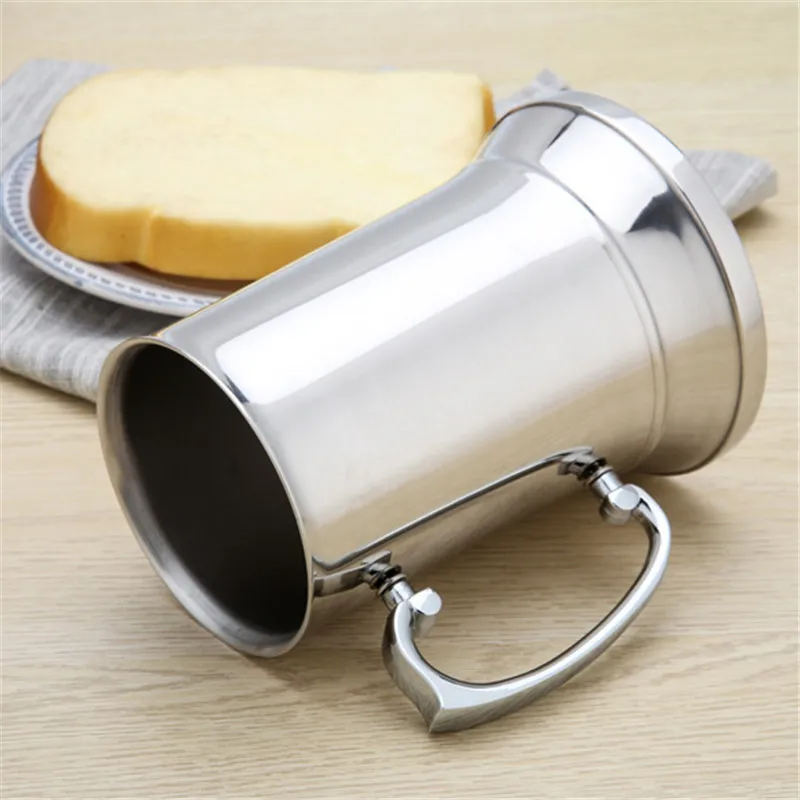 Tankard Stein Double Wall Stainless Steel Beer Mug Cocktail Breakfast Milk Mugs with Handgrip Coffee Cup Bar Tools Drinkware6