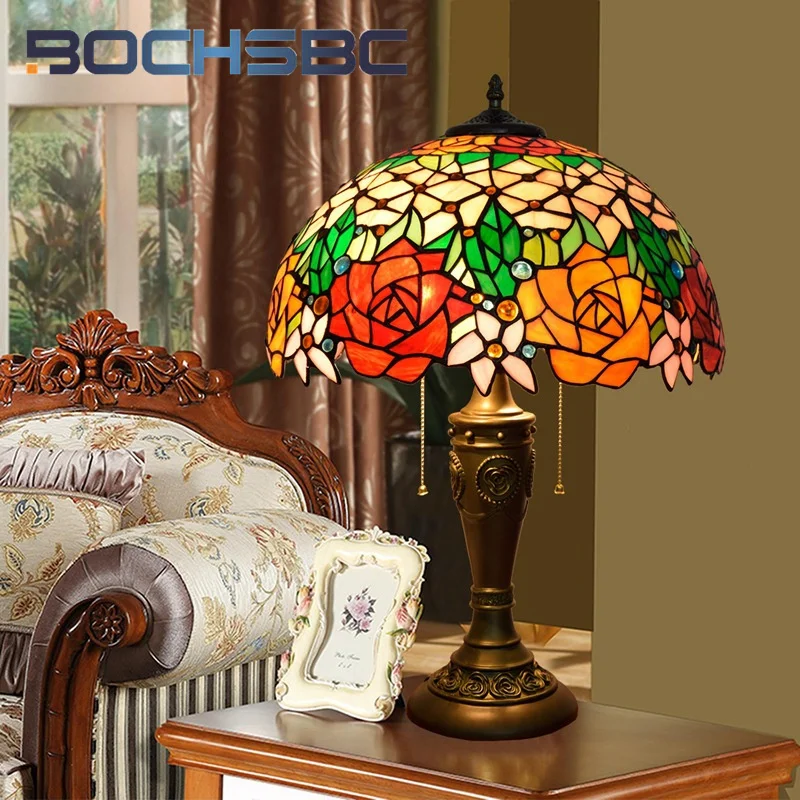 BOCHSBC Tiffany stained glass desk lamp retro style pastoral rose art deco living room dining room bedroom bedside office lamp
BOCHSBC Tiffany stained glass desk lamp retro style pastoral rose art deco living room dining room bedroom bedside office lamp