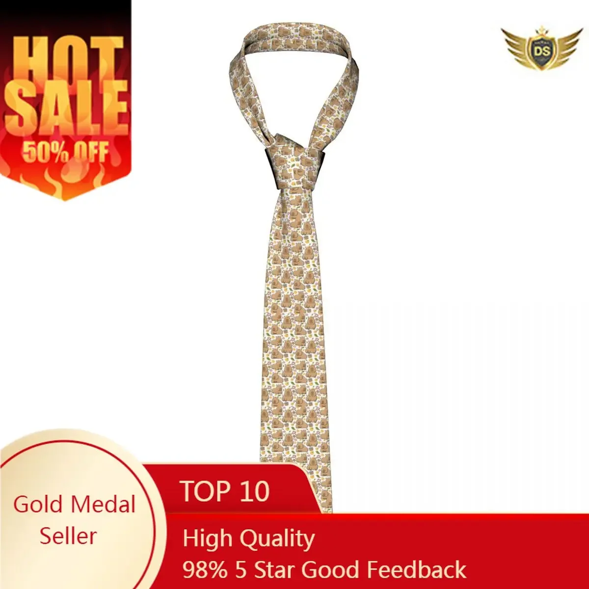 

Tie For Men Formal Skinny Neckties Classic Men's Cute Capybara Wedding Tie Gentleman Narrow