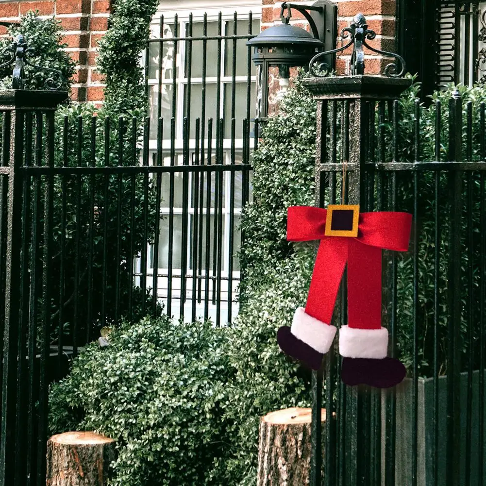 Бант на ногу Санта Клауса, Рождественское украшение, блестящий Рождественский бант, бант на ножки Санта-Клауса на Рождество