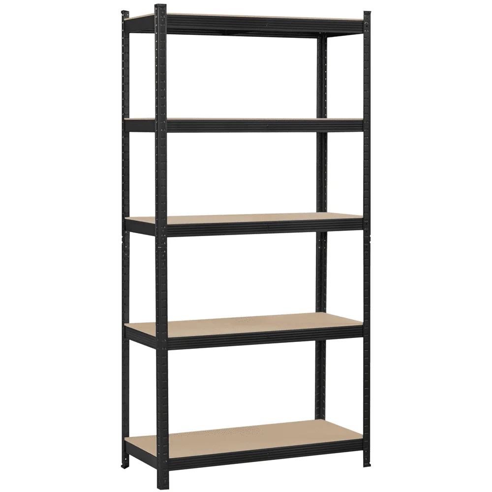 

5-Shelf Boltless & Adjustable Steel Storage Shelf Unit, Black, Holds up to 386 lb Per Shelf