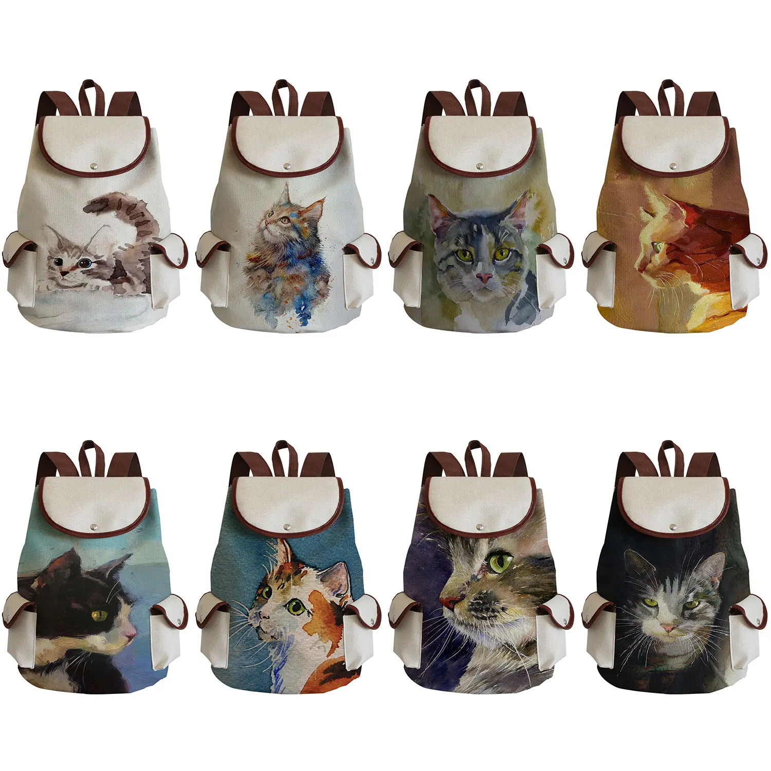 High Capacity Cute Animal Graphic Casual Child Girls School Backpack Daily Oil Painting Cat Print The Backpack Women Backpack
High Capacity Cute Animal Graphic Casual Child Girls School Backpack Daily Oil Painting Cat Print The Backpack Women Backpack