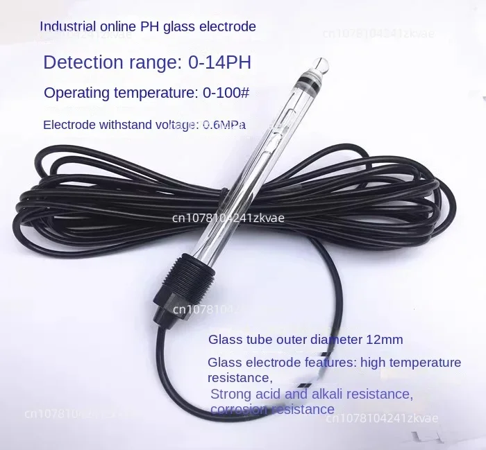 Glass pH electrode, industrial pH meter, electrode pH detection probe, corrosion resistance, acid resistance, alkali resistance
Glass pH electrode, industrial pH meter, electrode pH detection probe, corrosion resistance, acid resistance, alkali resistance